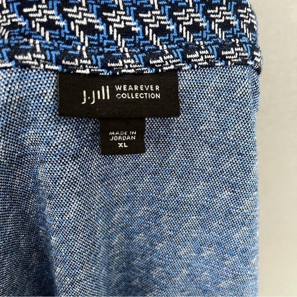 J.Jill Wearever Navy Blue Multi Print Jacket - Picture 8 of 13